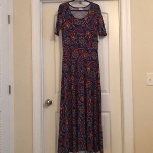 Lularoe Ana Dress - XL Black Background Paisley
